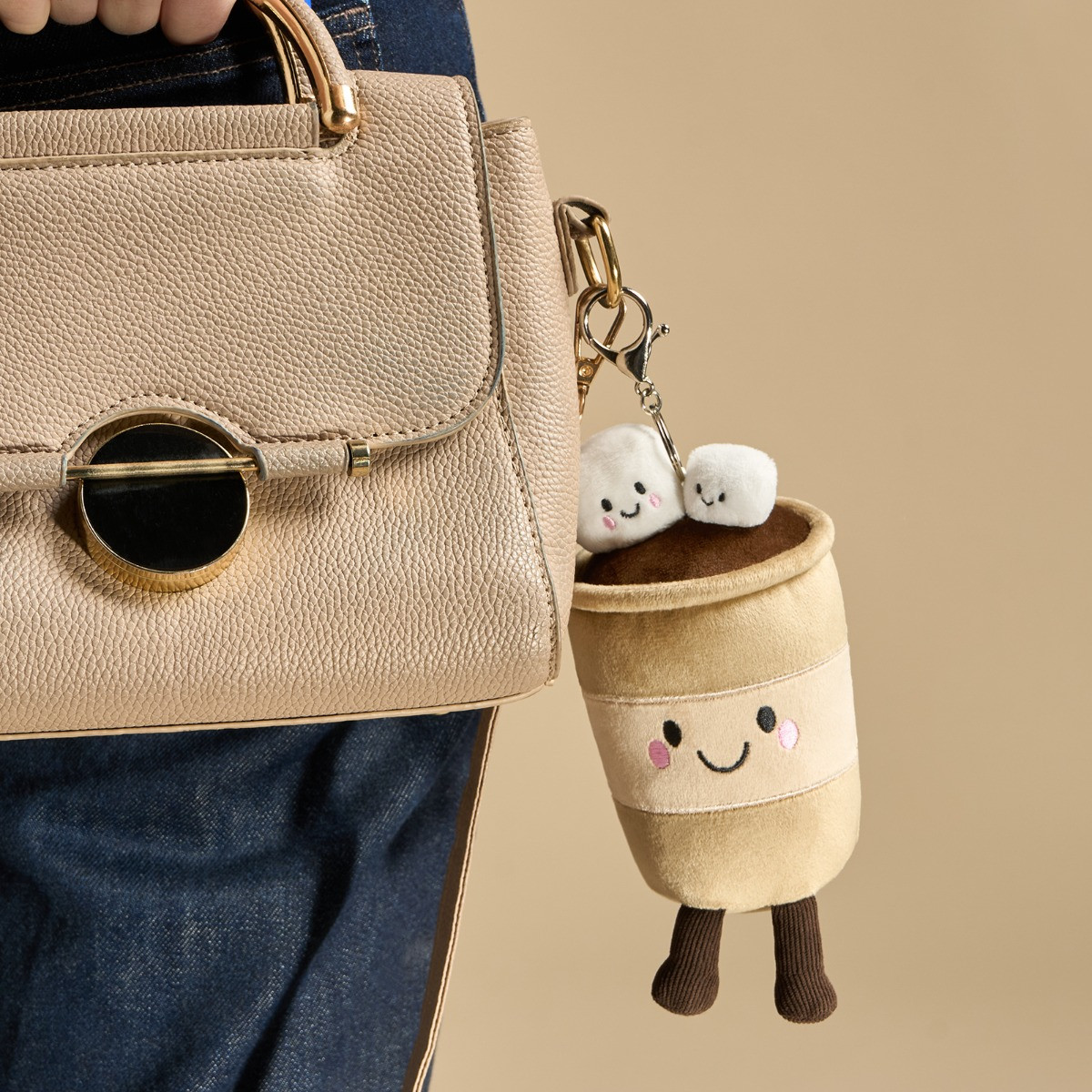 OHS Hugo The Hot Chocolate Keyring - Brown>