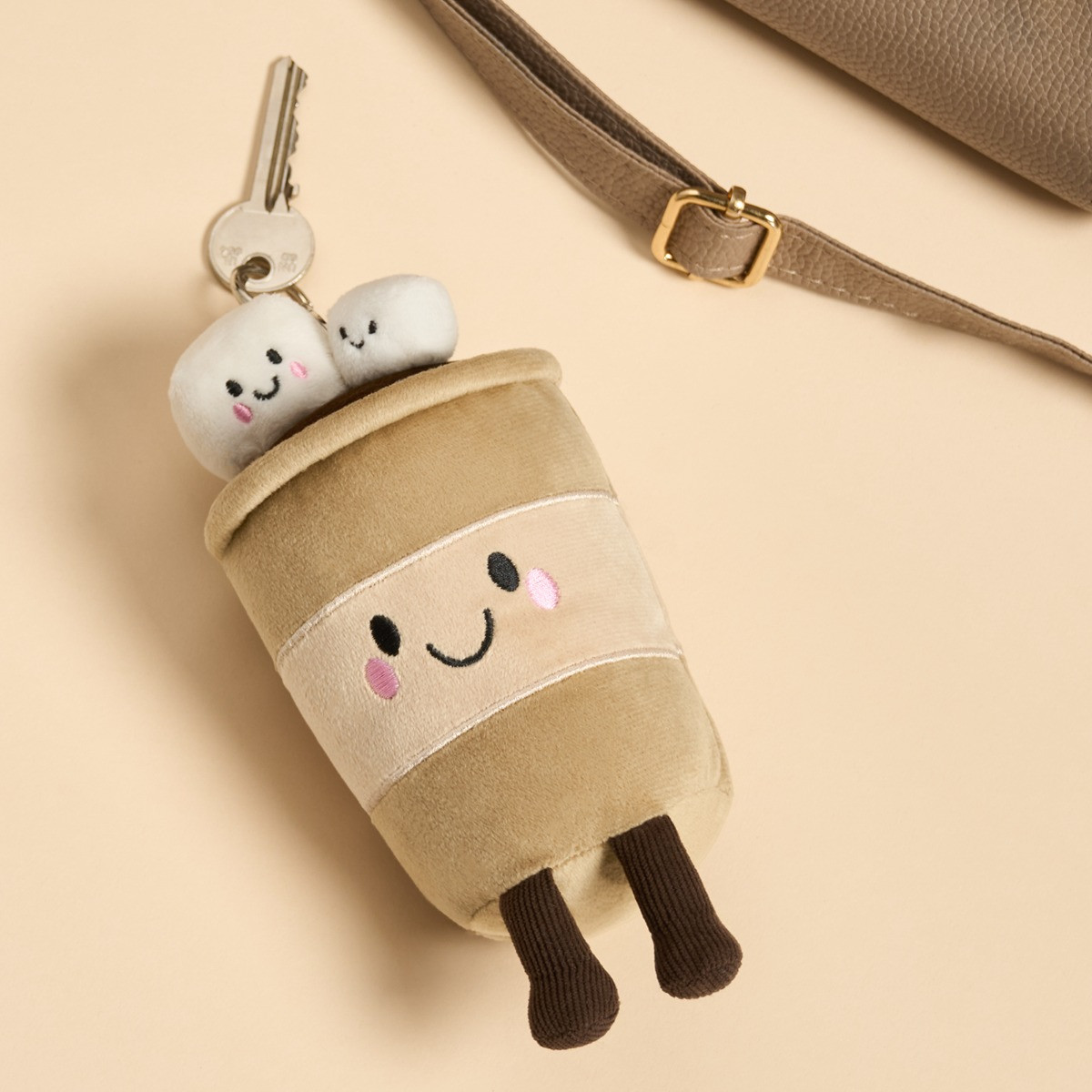 OHS Hugo The Hot Chocolate Keyring - Brown>