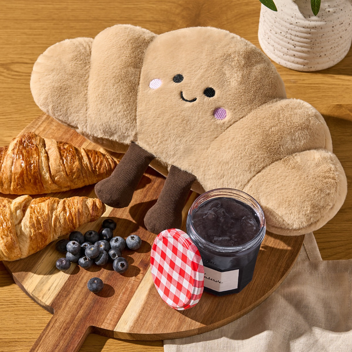 OHS Claude The Croissant Cushion - Brown>