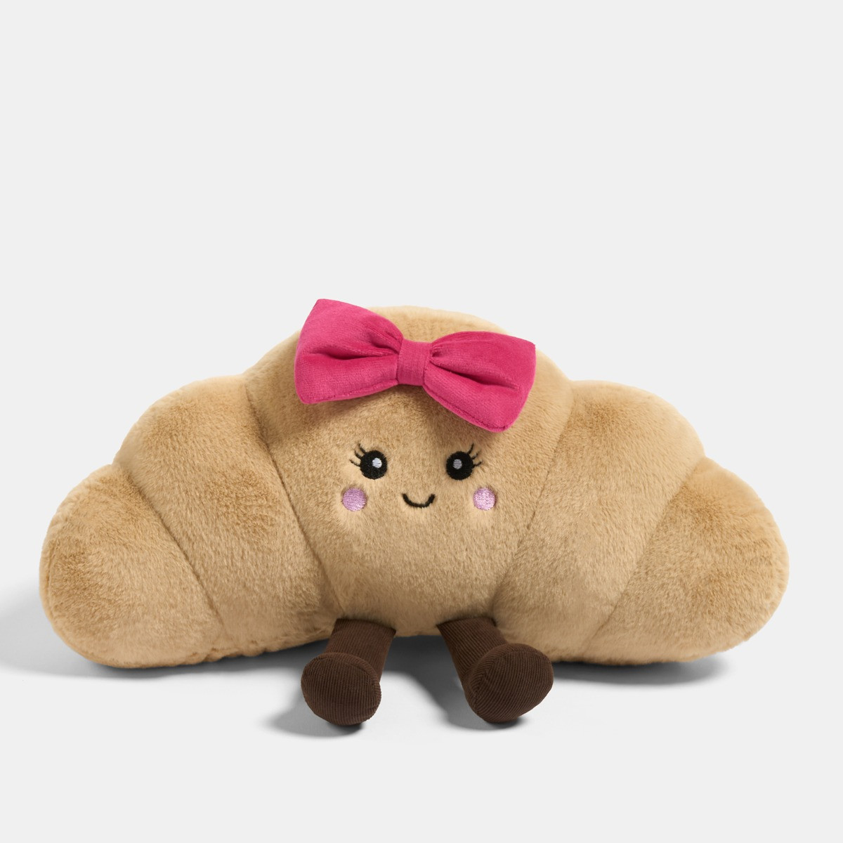 OHS Chloe The Bow Croissant Cushion - Natural/Hot Pink>