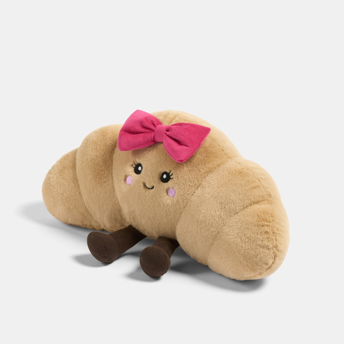 OHS Chloe The Bow Croissant Cushion - Natural/Hot Pink>