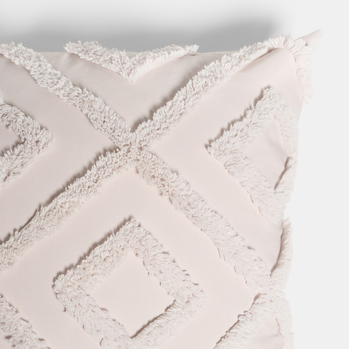 OHS Tufted Geometric Cushion Covers, Stone - 45 x 45cm>