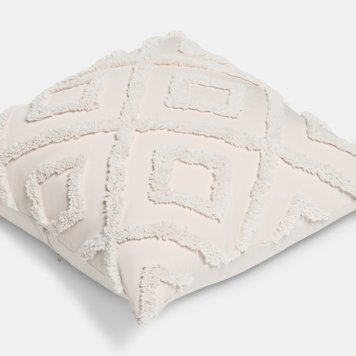OHS Tufted Geometric Cushion Covers, Stone - 45 x 45cm>