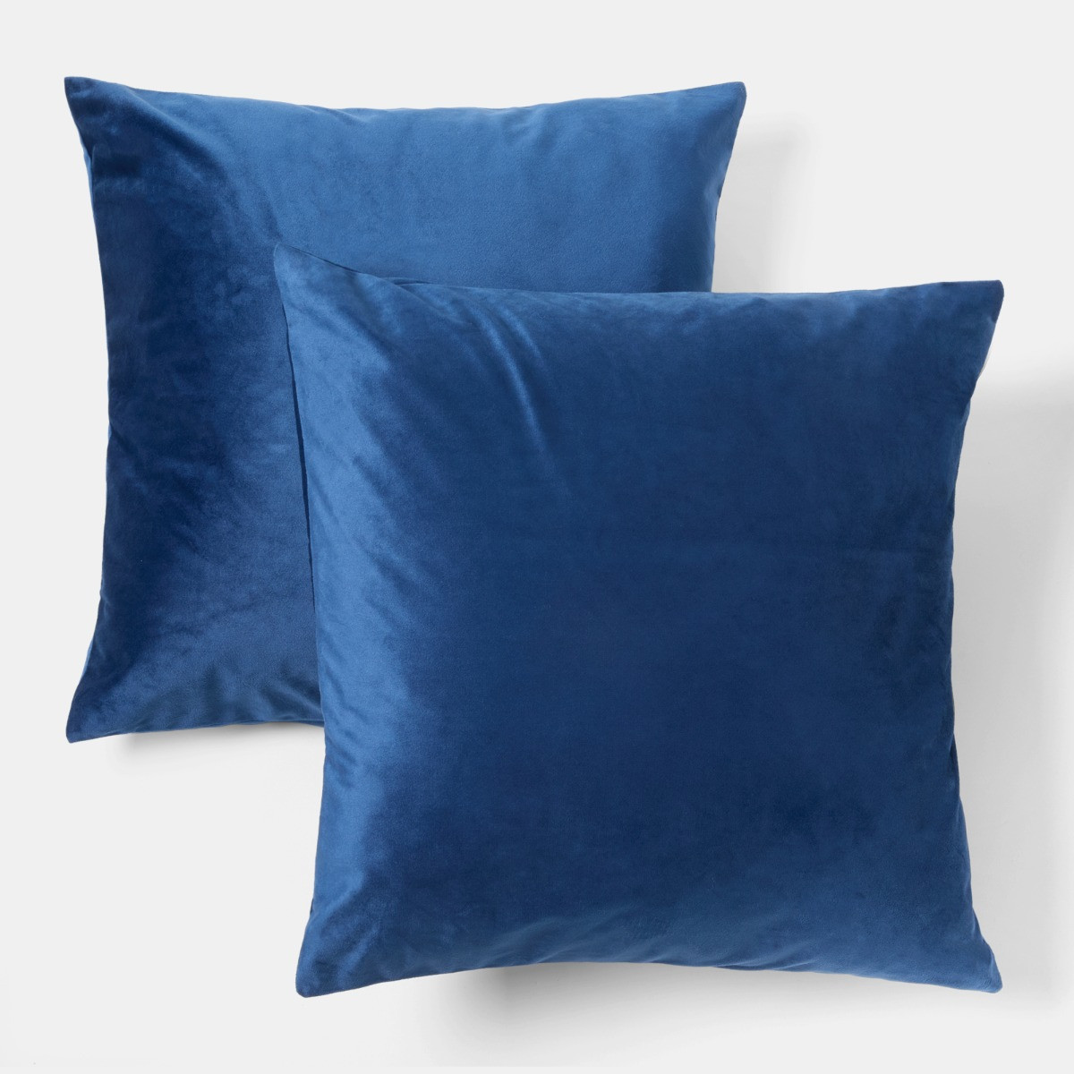 OHS 2 Pack Matte Velvet Cushion Covers, Navy - 45 x 45cm>