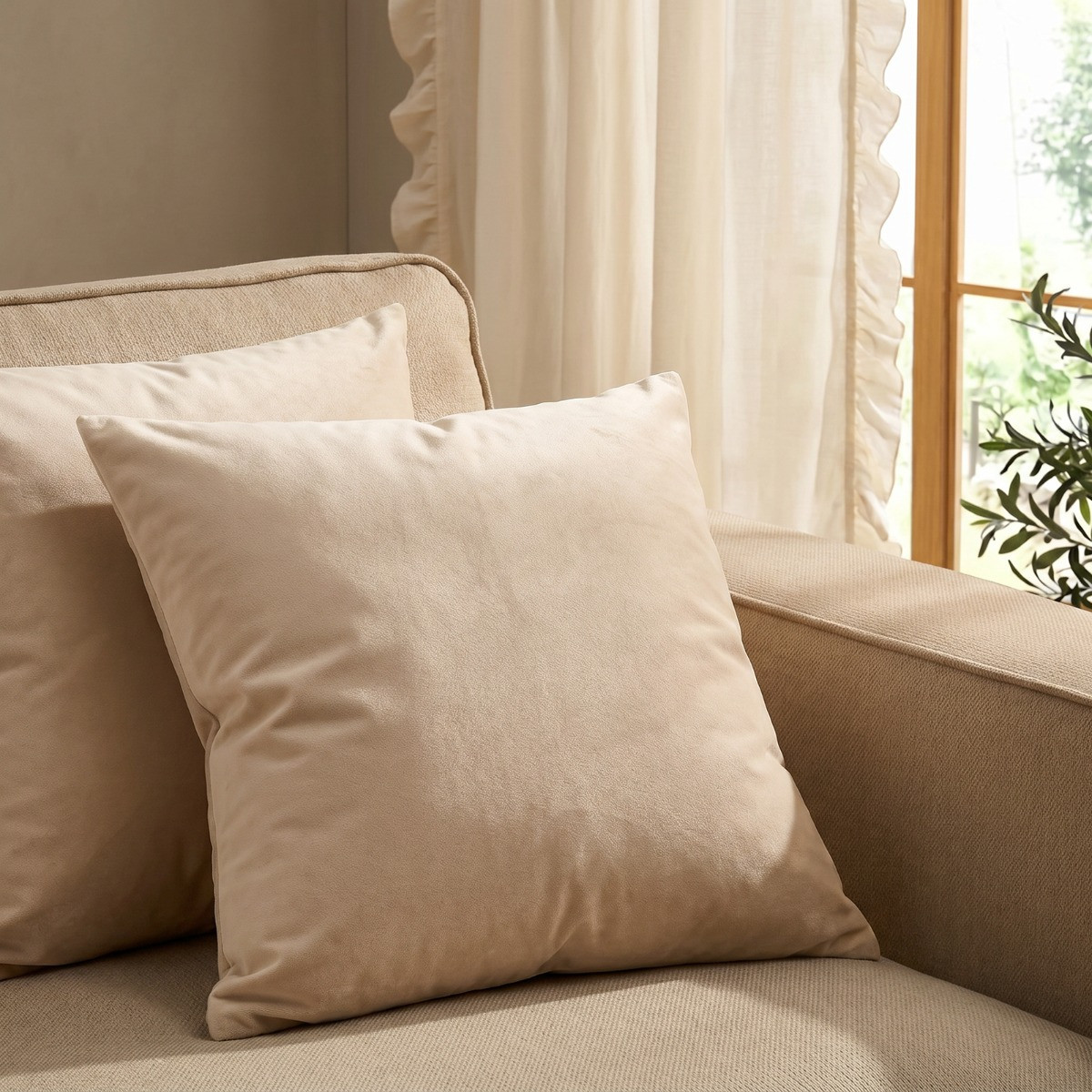 OHS Matte Velvet Cushion Covers - Natural>