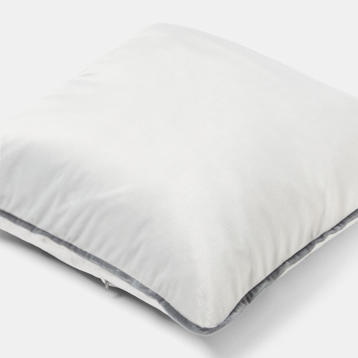 OHS Matte Velvet Piped Edge Cushion Covers - Grey>