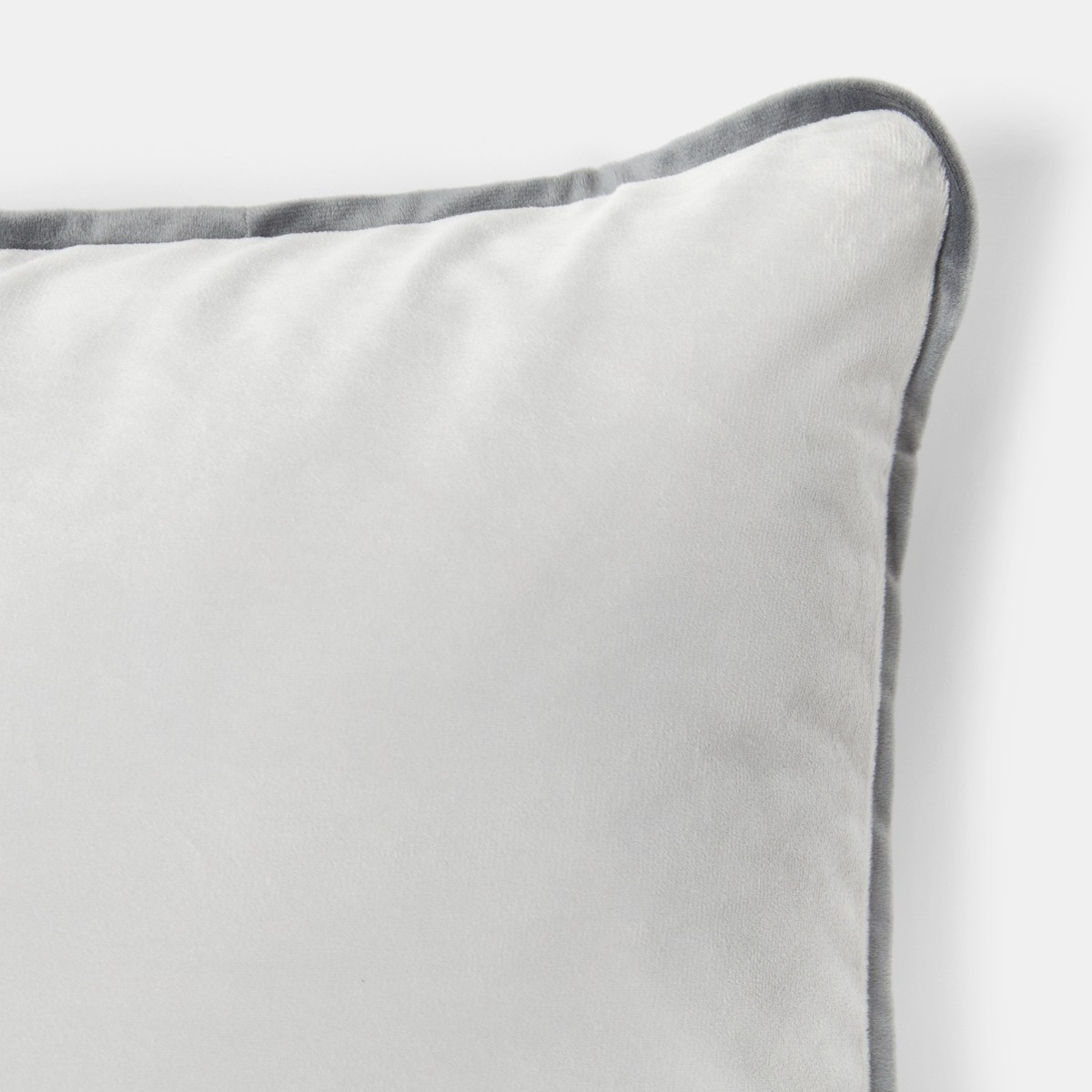 OHS Matte Velvet Piped Edge Cushion Covers - Grey>