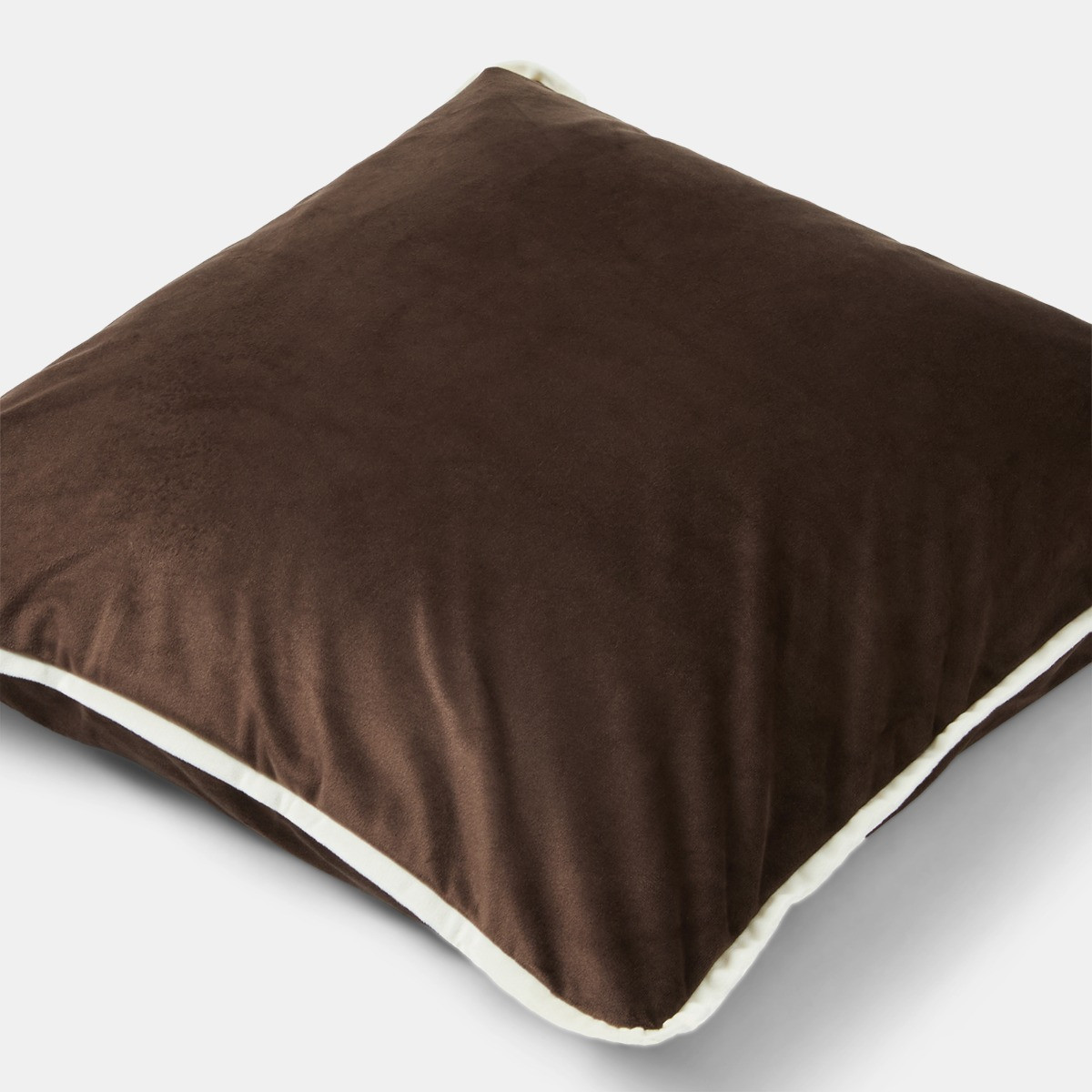 OHS Matte Velvet Piped Edge Cushion Covers - Brown>