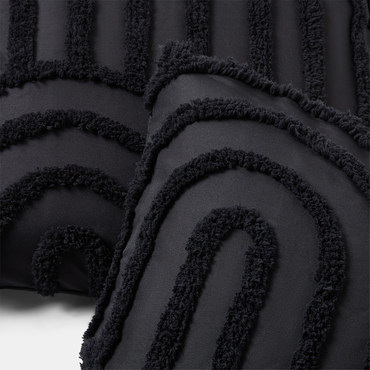 OHS Tufted Arches Cushion Covers - Black>