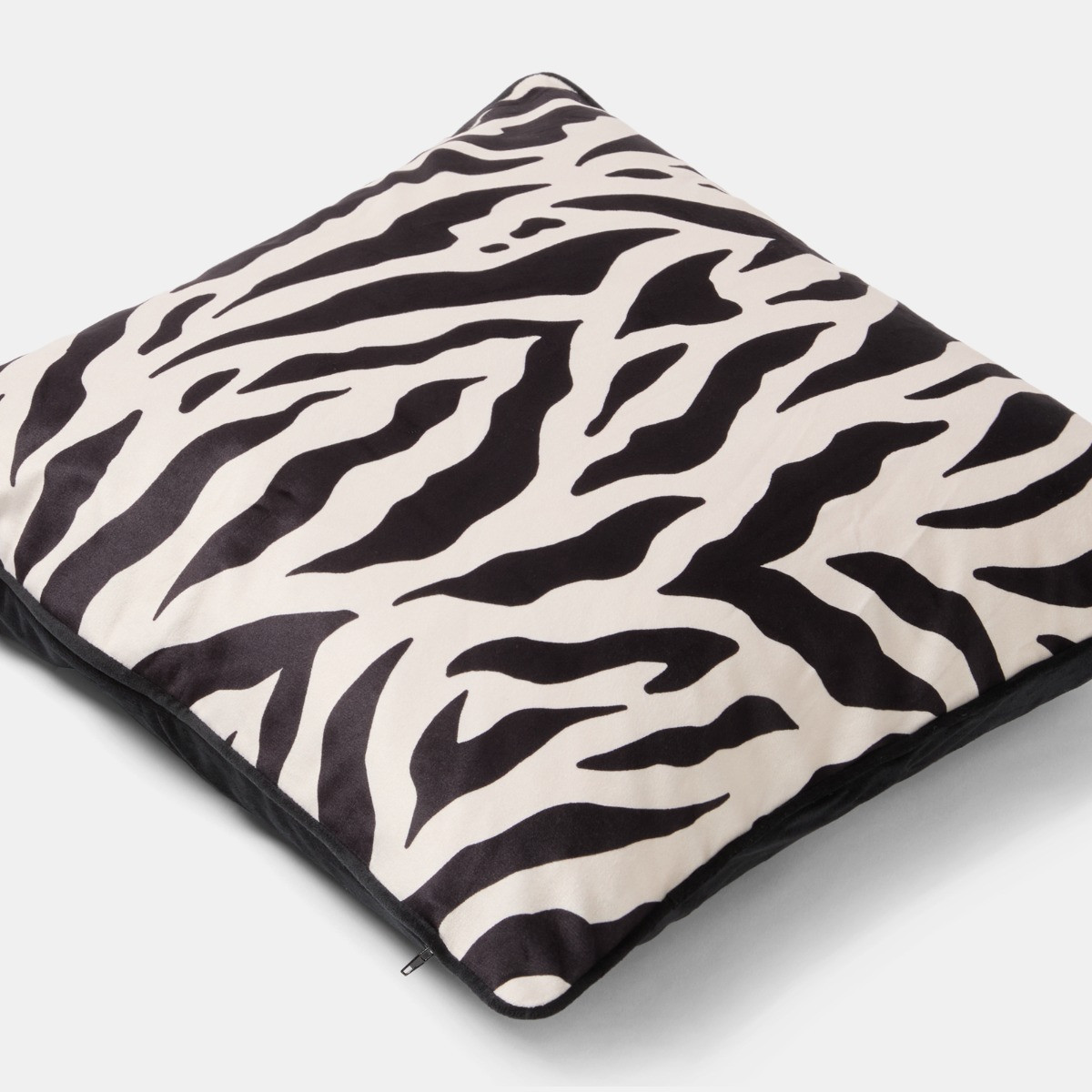 OHS Zebra Print Matte Velvet Cushion Covers - Monochrome>