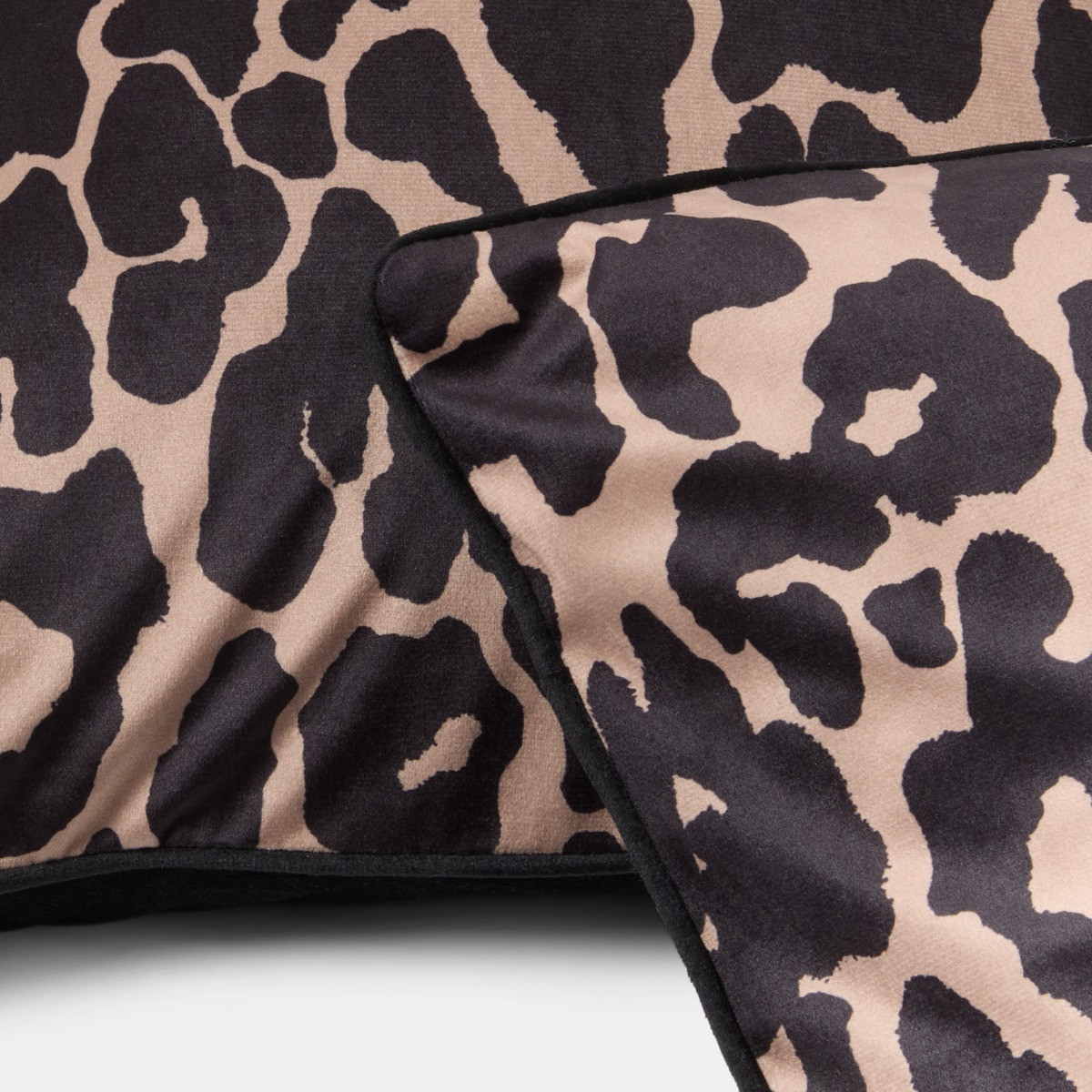 OHS Leopard Print Matte Velvet Cushion Covers - Monochrome>