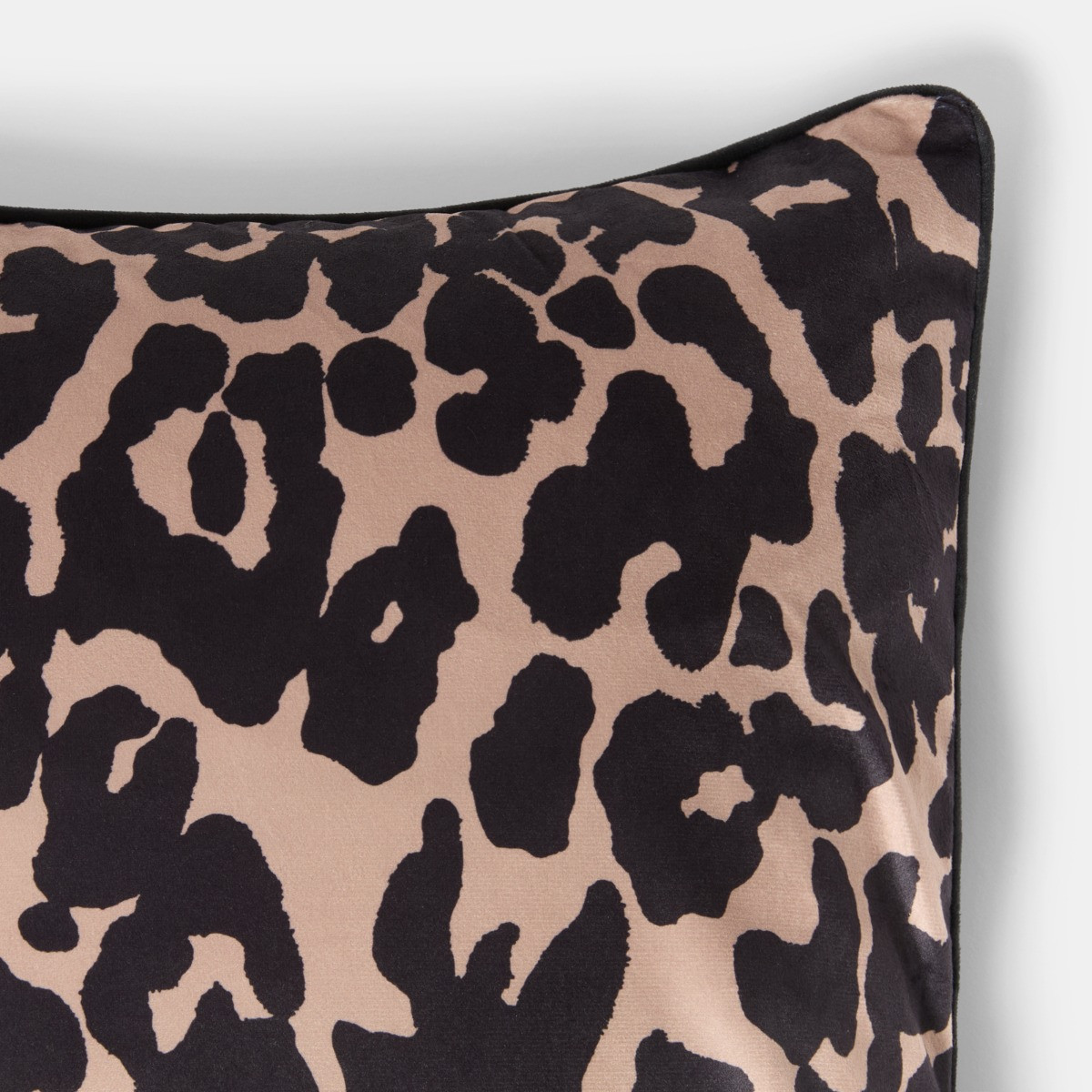 OHS Leopard Print Matte Velvet Cushion Covers - Monochrome>