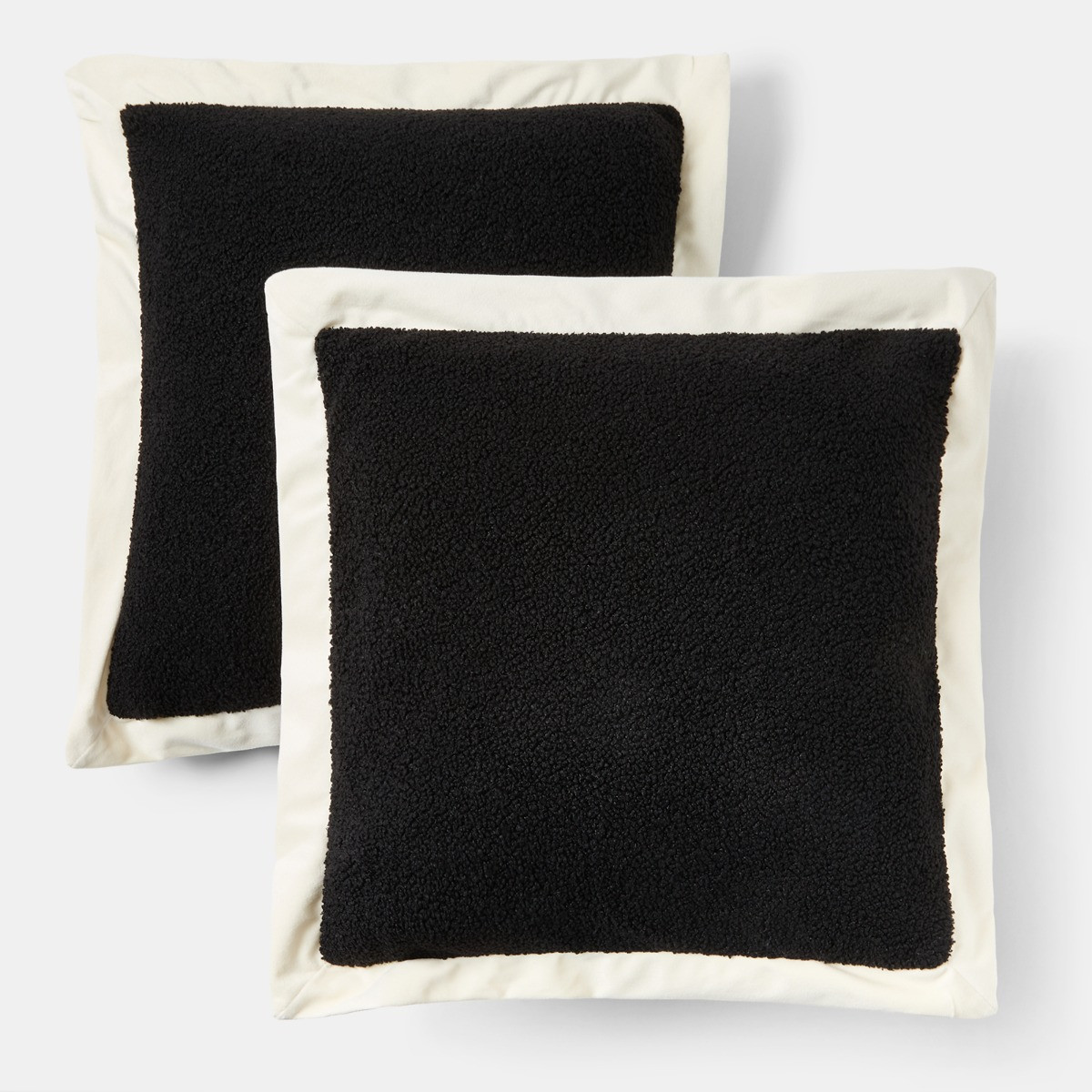 OHS Oxford Edge Boucle Cushion Covers - Black/Cream>