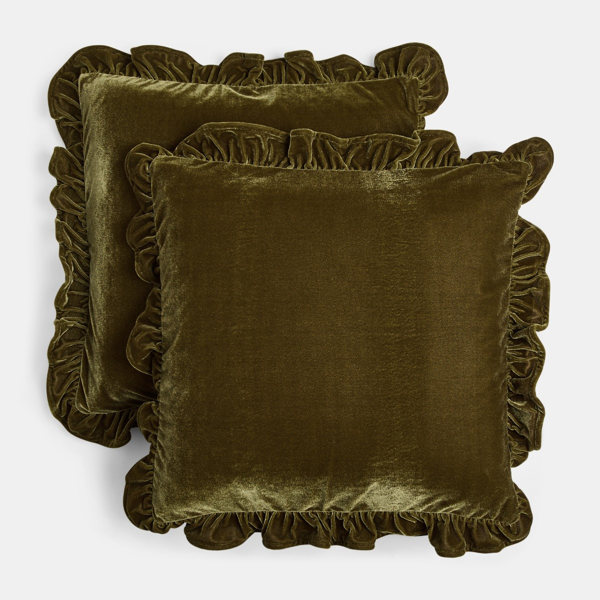 OHS Velvet Plush Cushion Cover - Green>