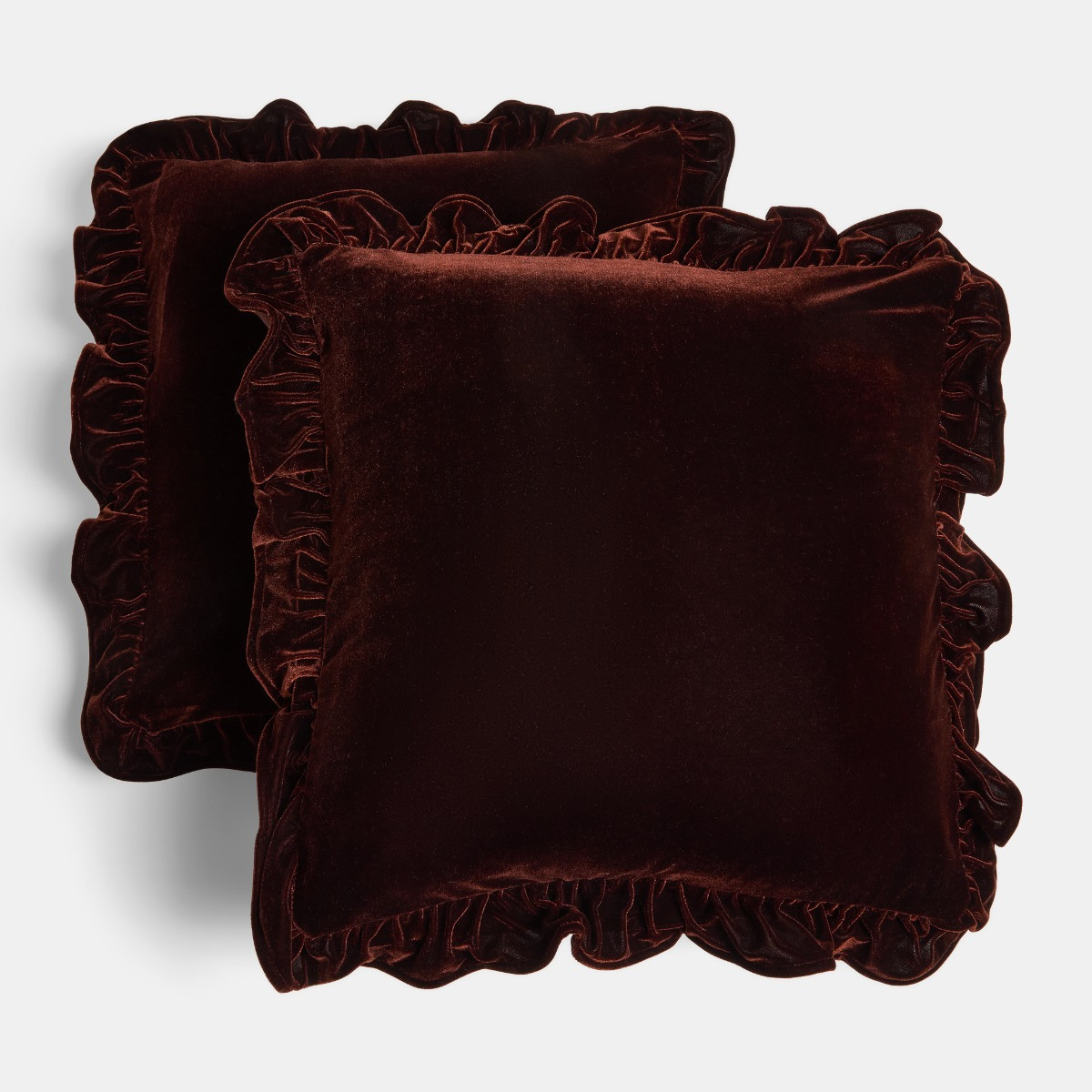 OHS Velvet Plush Cushion Covers - Brown>