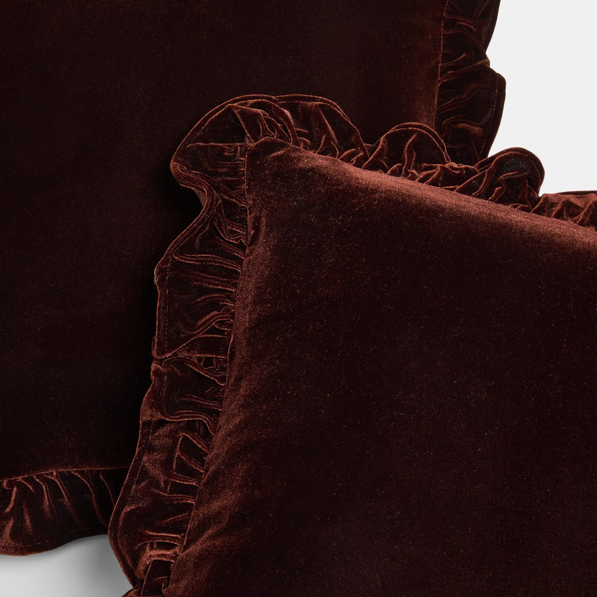 OHS Velvet Plush Cushion Covers - Brown>