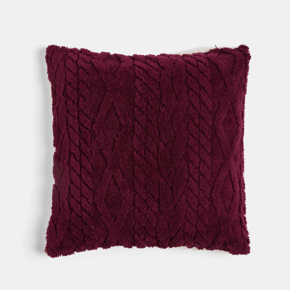 OHS Cable Knit Cushion Covers - Burgundy>