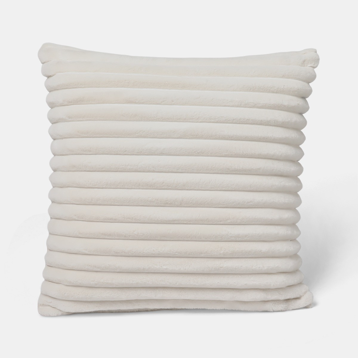 OHS Faux Fur Thick Ribbed Cushion Covers - Natural>