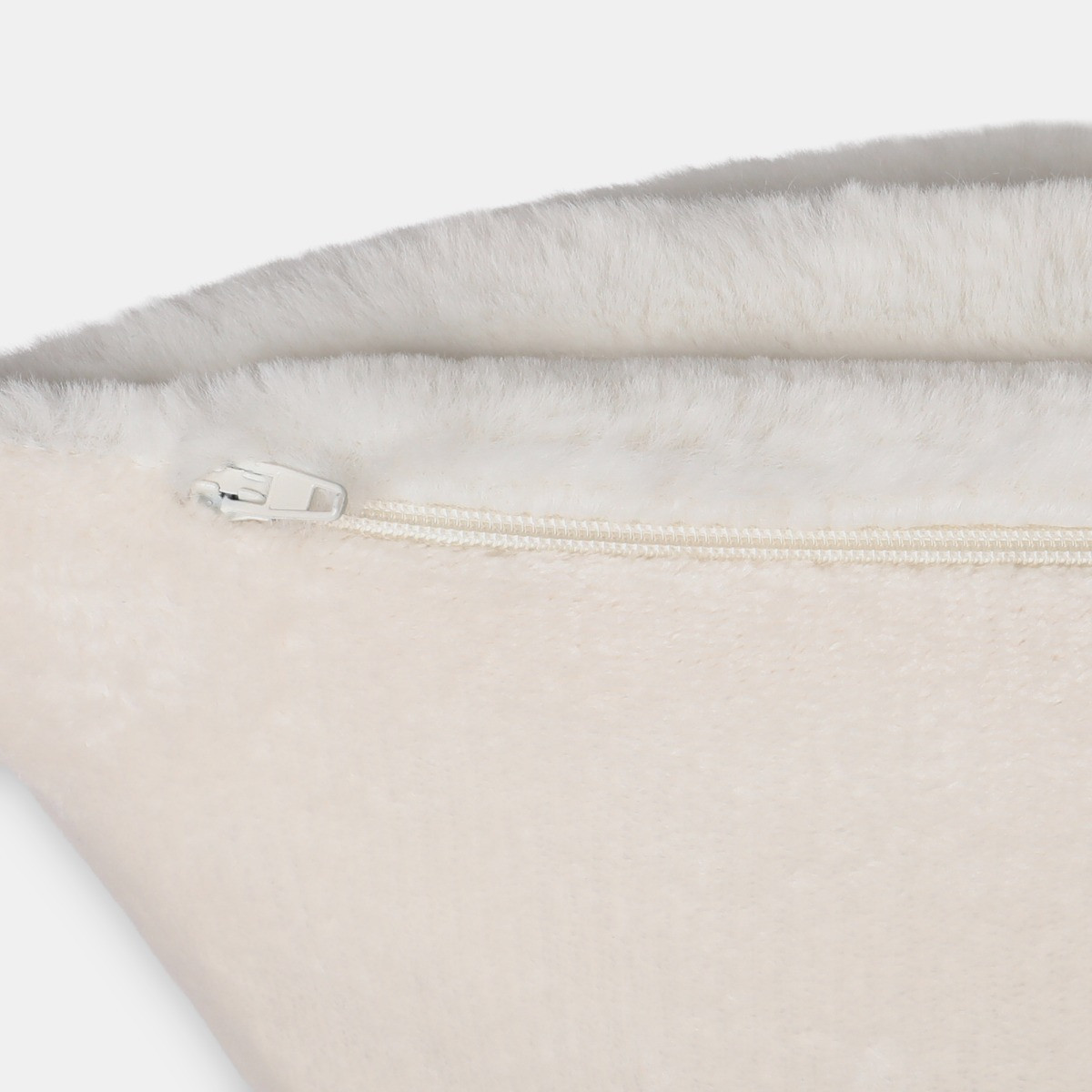 OHS Faux Fur Thick Ribbed Cushion Covers - Natural>