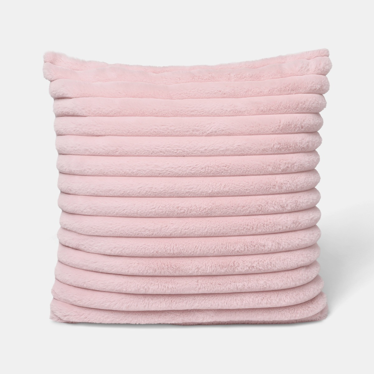 OHS Faux Fur Thick Ribbed Cushion Covers - Blush>