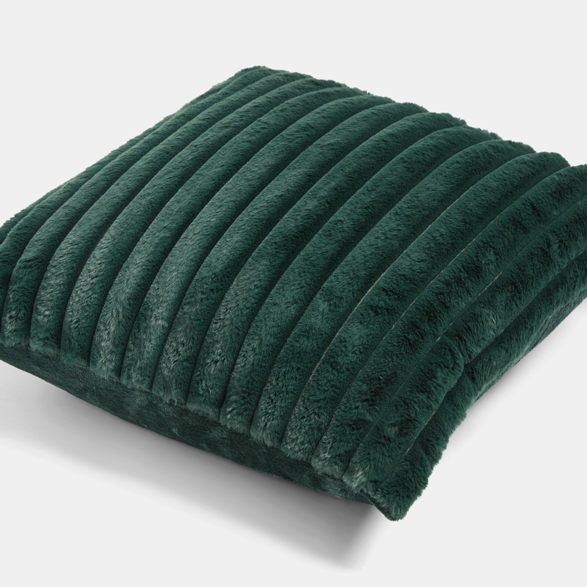 OHS Faux Fur Thick Ribbed Cushion Covers - Green>