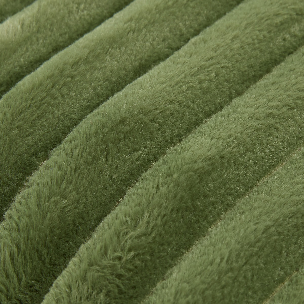 OHS Faux Fur Thick Ribbed Cushion Covers - Woodland Green>