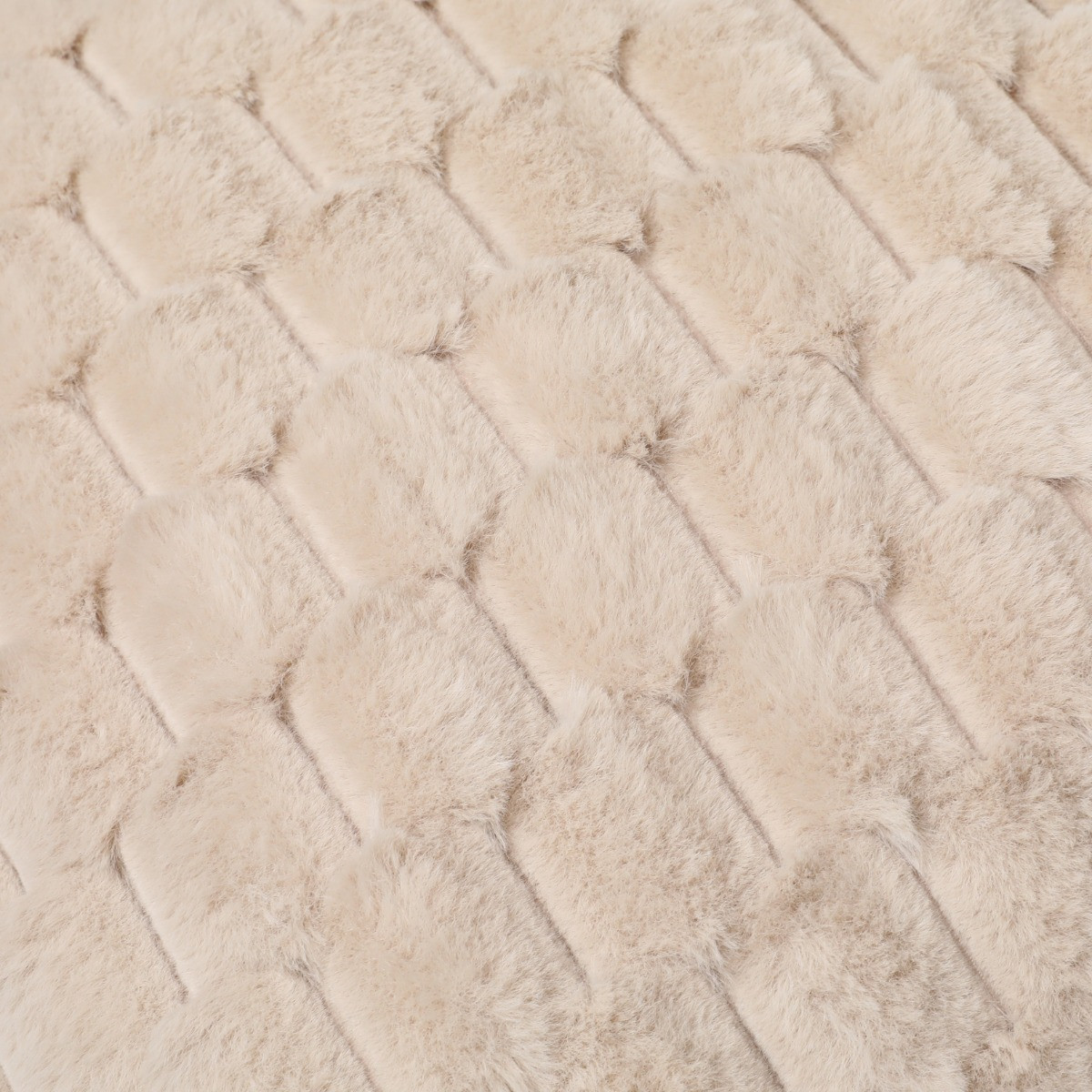 OHS Thick Faux Fur Waffle Cushion Covers - Natural>
