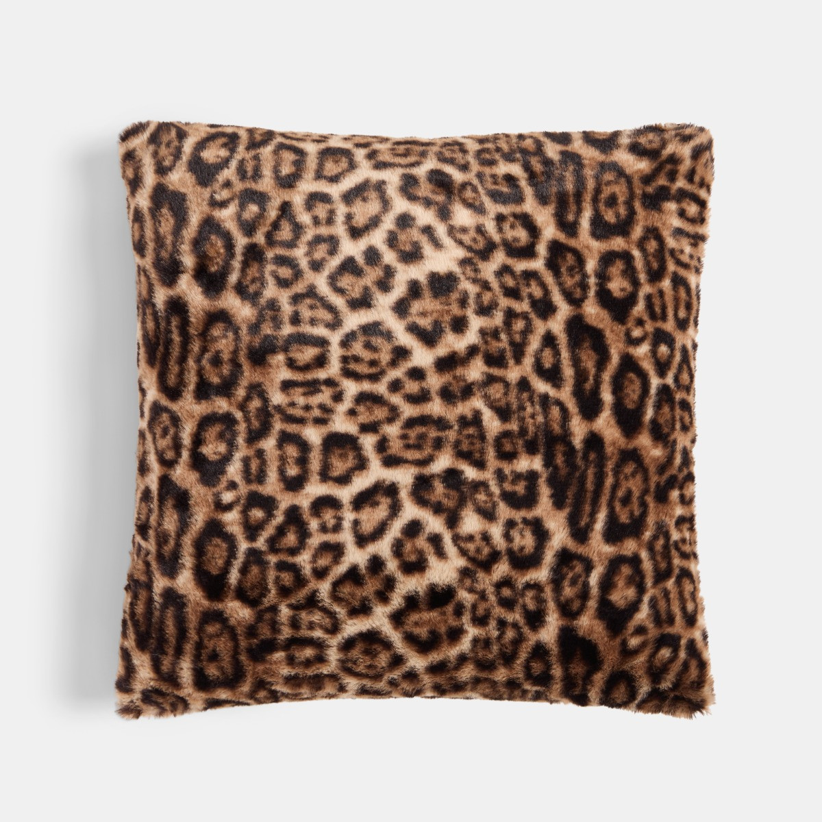 OHS Leopard Faux Fur Cushion Covers - Brown>