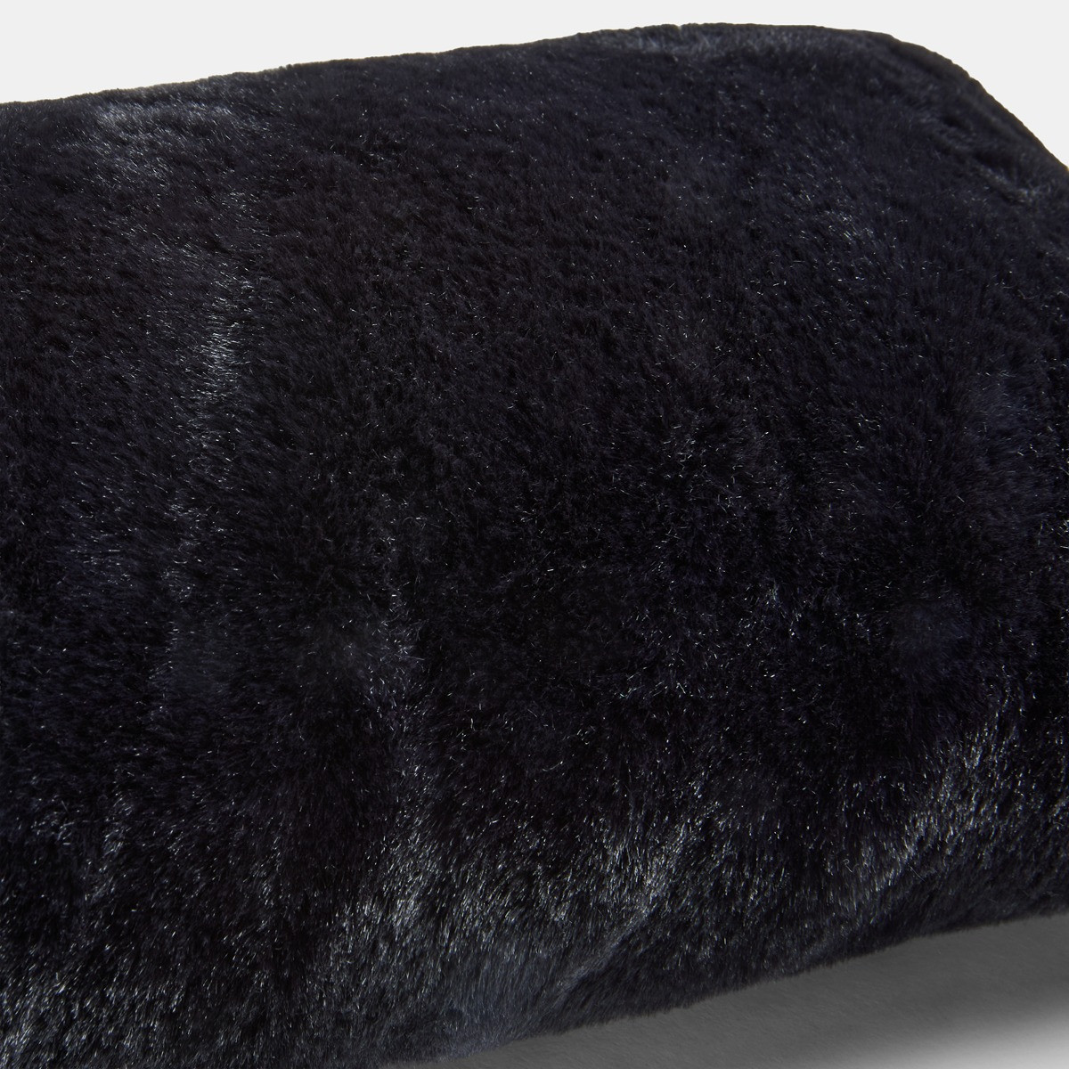 OHS Faux Fur Draught Excluder - Black>