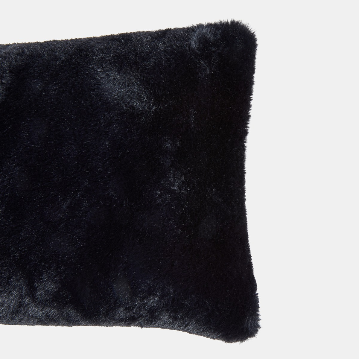 OHS Faux Fur Draught Excluder - Black>