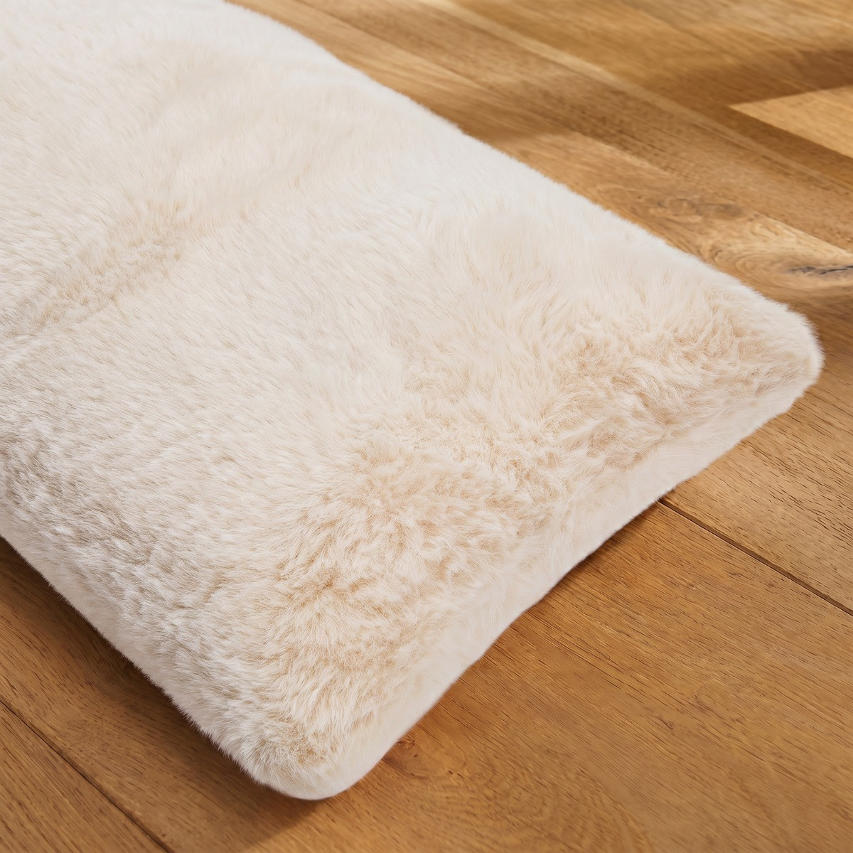 OHS Faux Fur Draught Excluder - Natural>