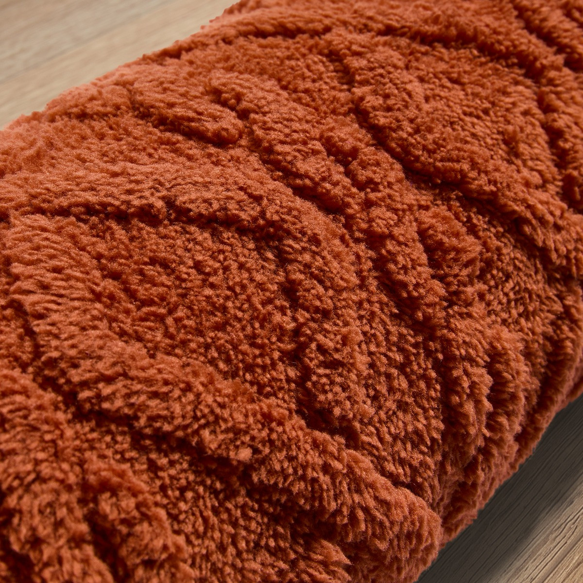 OHS Cable Knit Draught Excluder - Rust>
