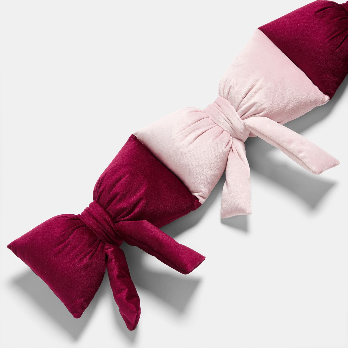 OHS Bow Shaped Draught Excluder - Pink/Burgundy>