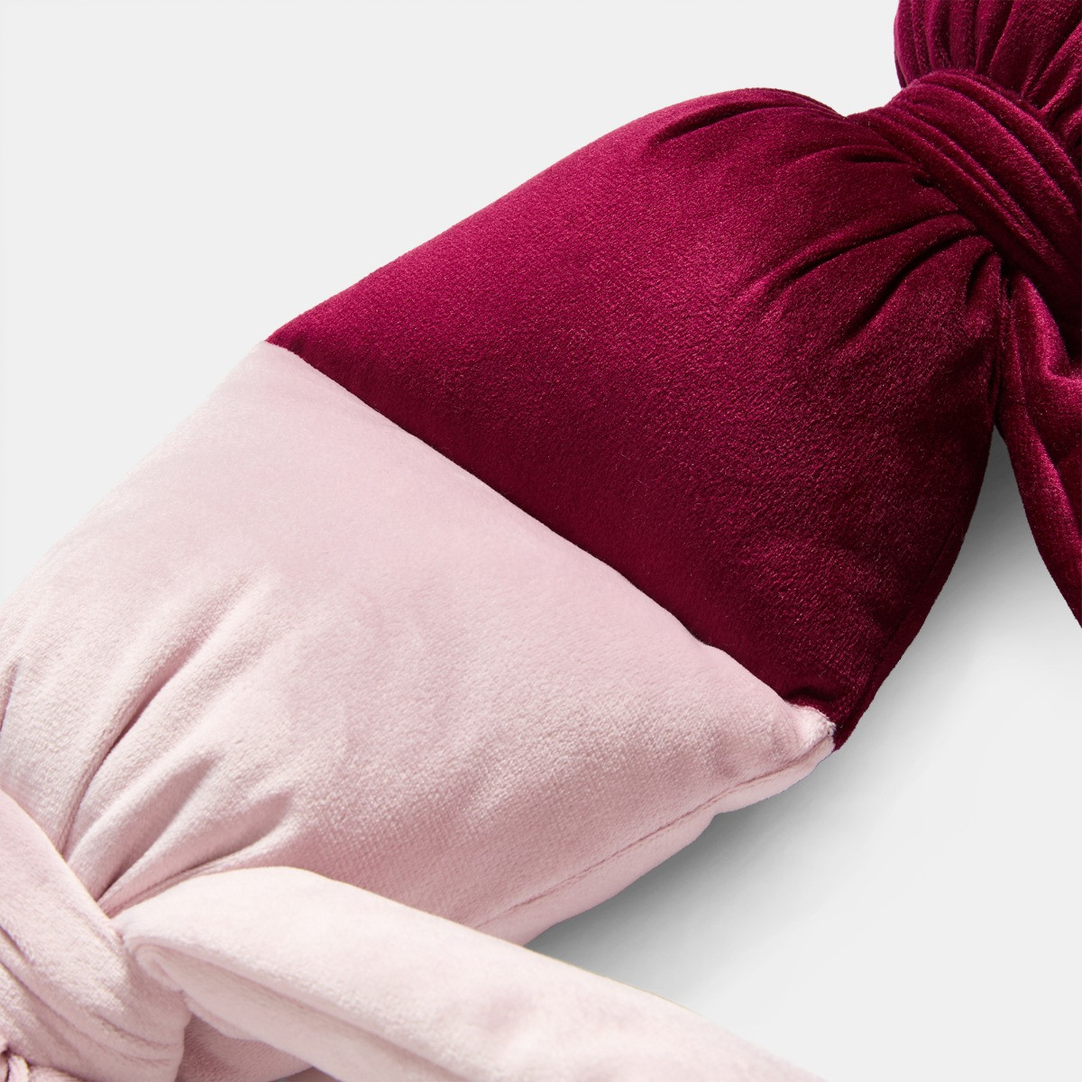 OHS Bow Shaped Draught Excluder - Pink/Burgundy>