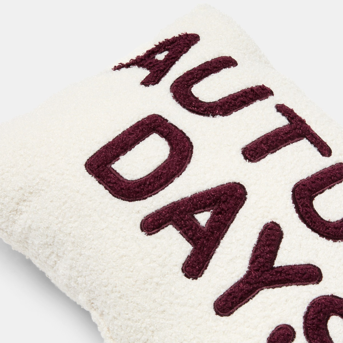 OHS Autumn Days Slogan Cushion - Cream/Burgundy>