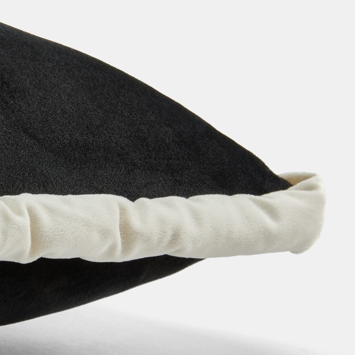 OHS Matte Velvet Jumbo Piped Edge Filled Cushion - Monochrome>