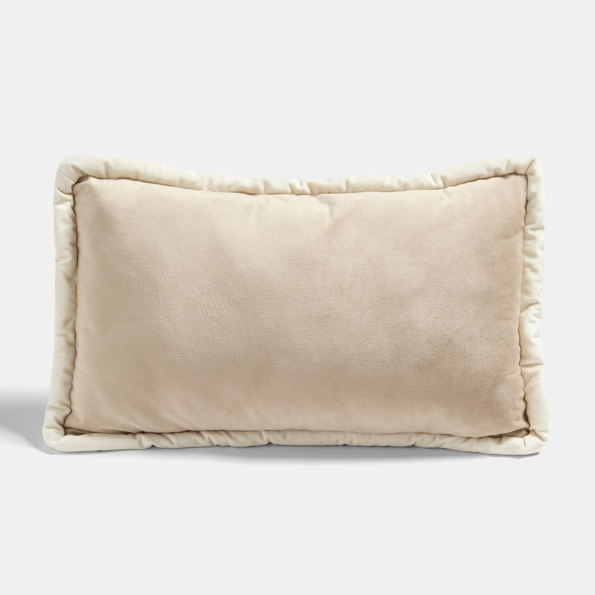 OHS Matte Velvet Jumbo Piped Edge Filled Cushion - Natural>
