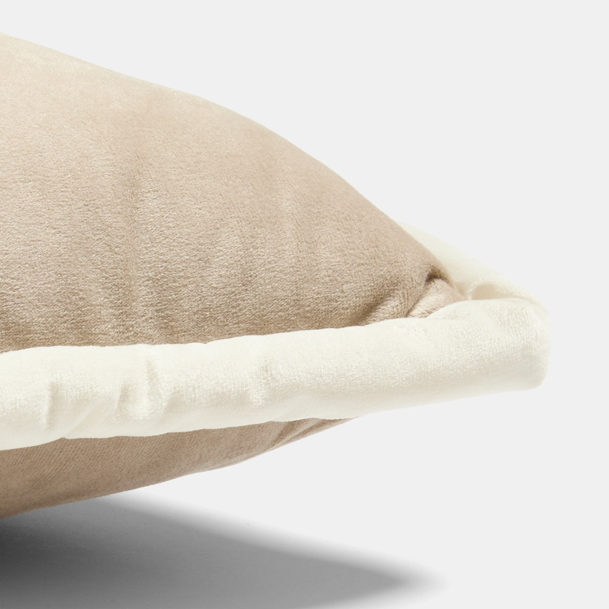 OHS Matte Velvet Jumbo Piped Edge Filled Cushion - Natural>