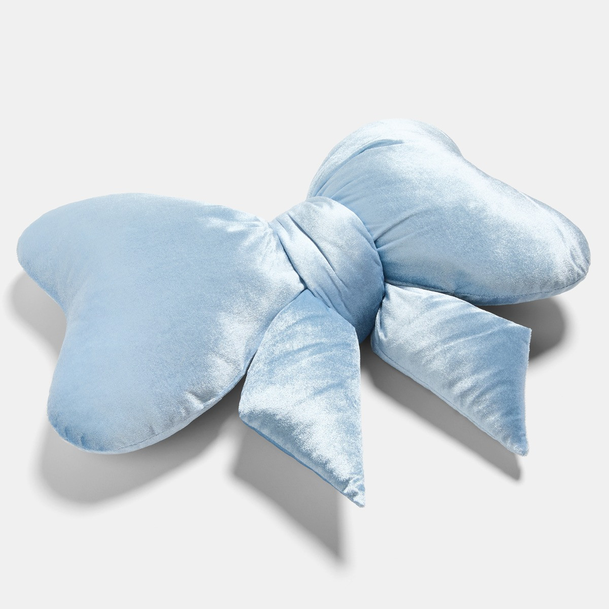 OHS Velvet Bow Shaped Cushion - Blue>
