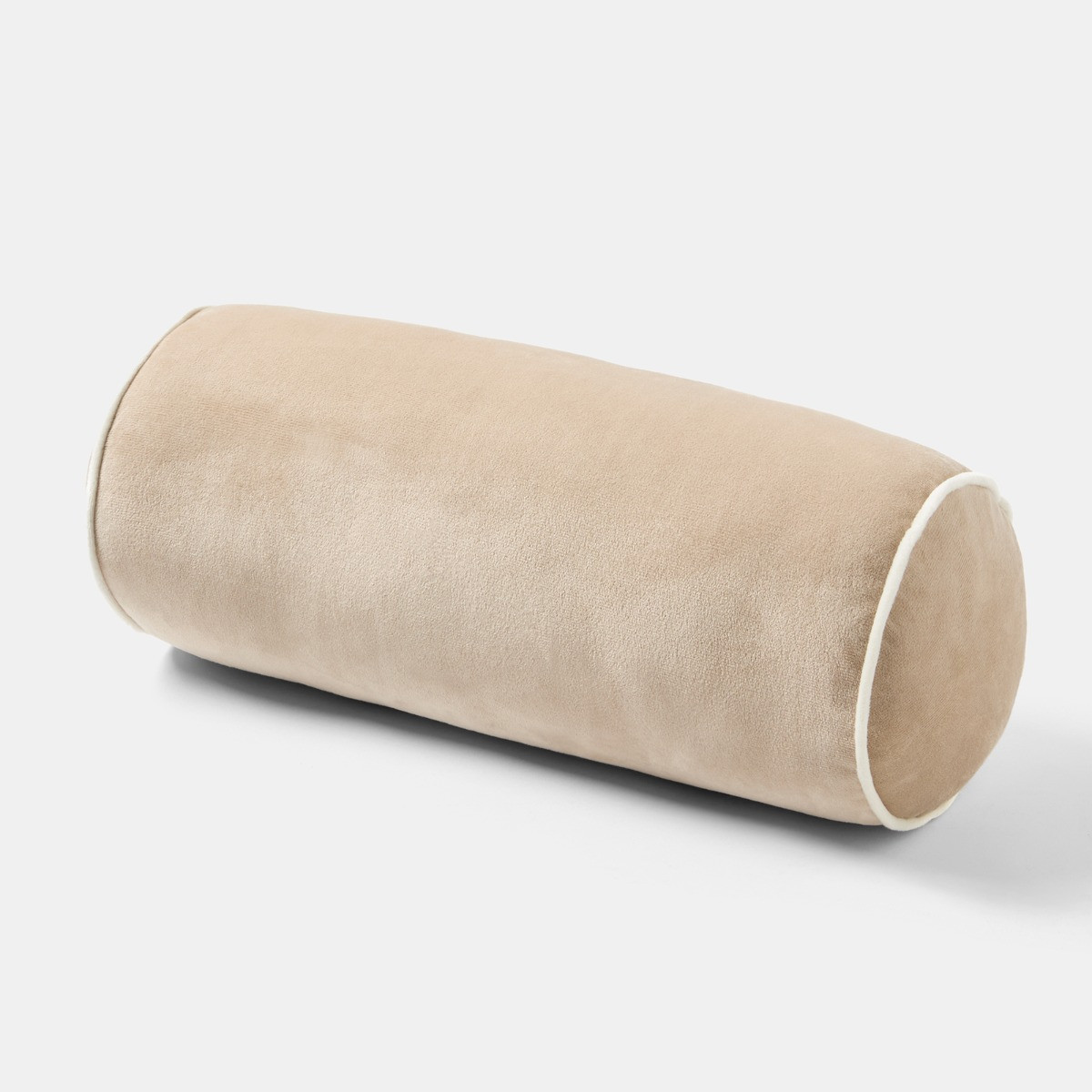 OHS Matte Velvet Bolster Cushion - Natural/Cream>