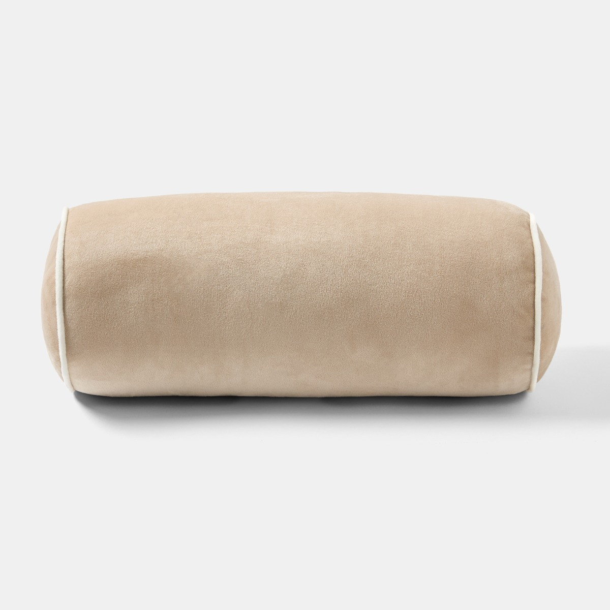 OHS Matte Velvet Bolster Cushion - Natural/Cream>