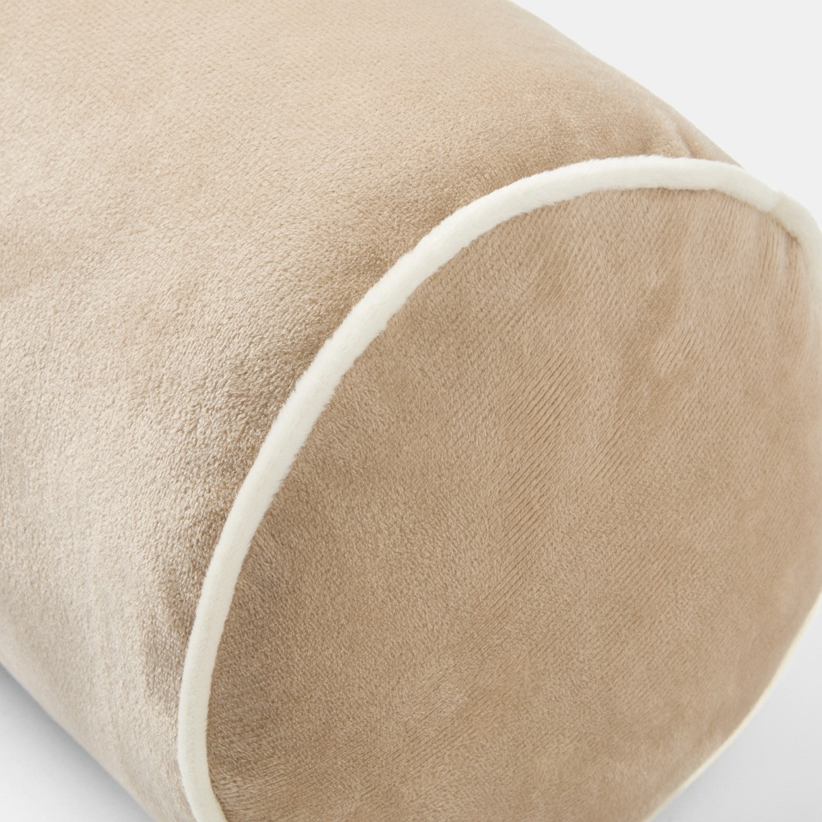 OHS Matte Velvet Bolster Cushion - Natural/Cream>