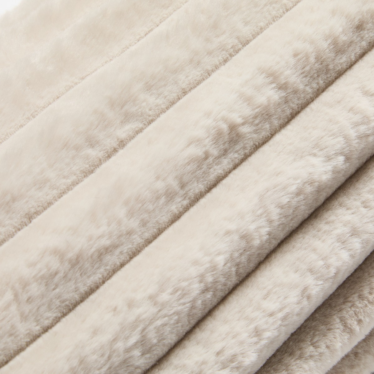 OHS Faux Fur Ribbed Bolster Pillow - Natural>