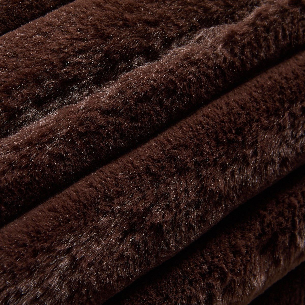 OHS Faux Fur Ribbed Bolster Pillow - Brown>