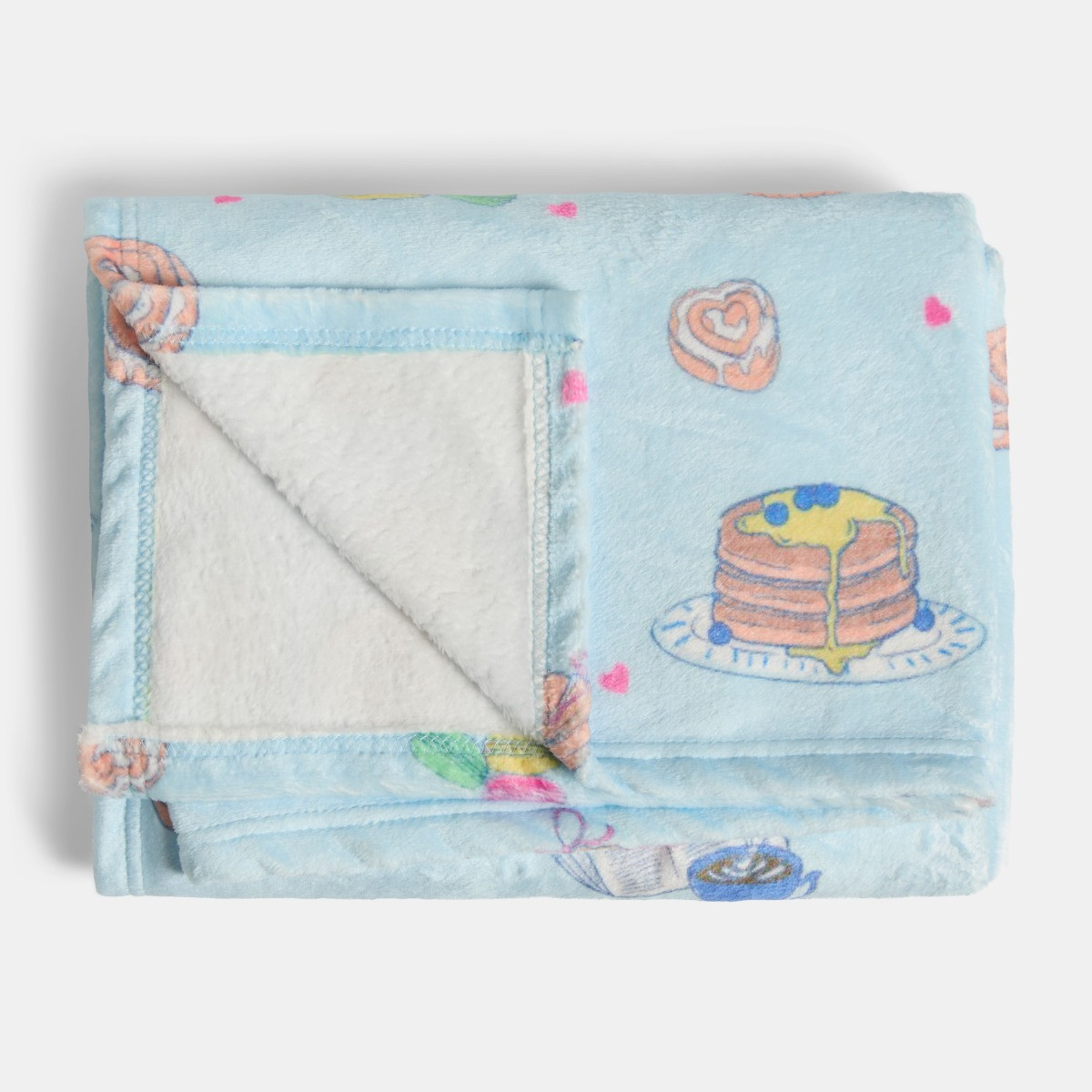 OHS Breakfast Print Ultra Soft Throw - Blue>