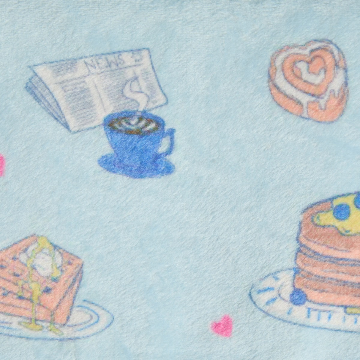 OHS Breakfast Print Ultra Soft Throw - Blue>