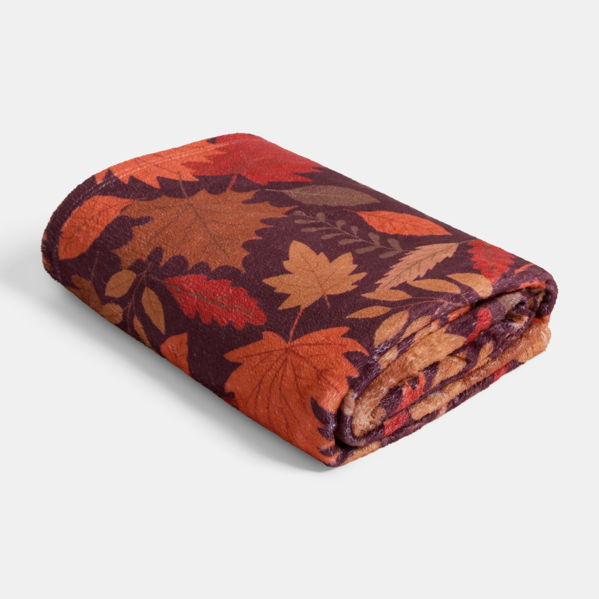 OHS Ultra Soft Autumn Print Throw - Burgundy>