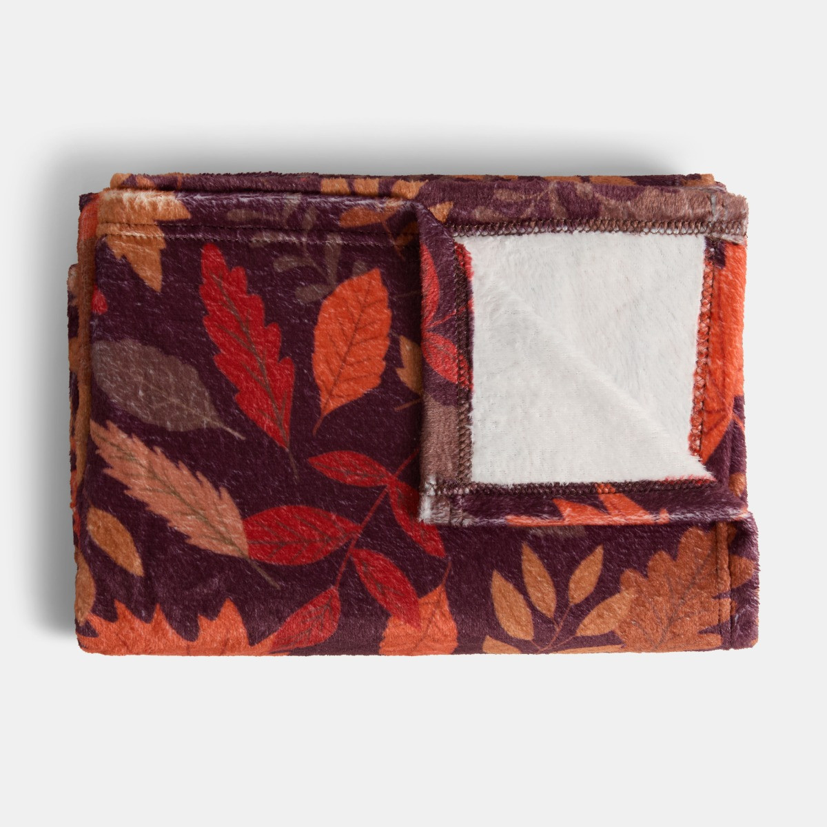 OHS Ultra Soft Autumn Print Throw - Burgundy>