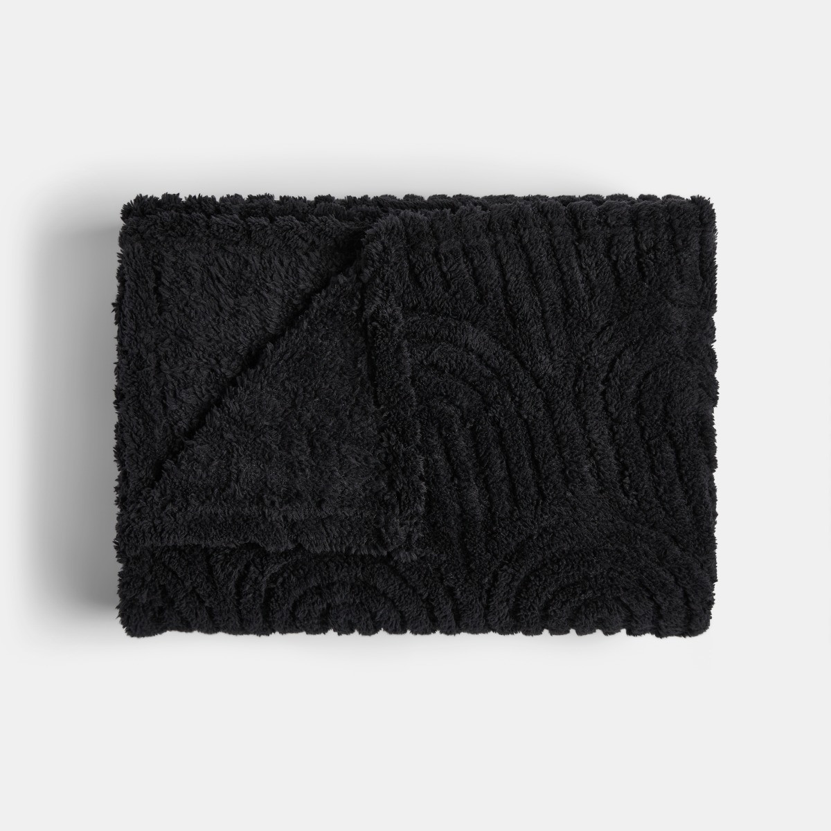 OHS Tufted Arches Teddy Fleece Throw - Black>