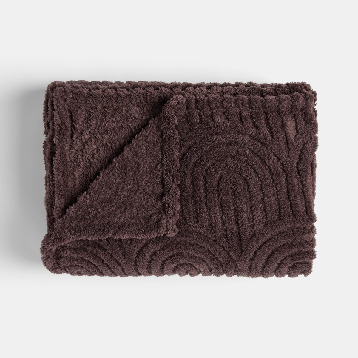 OHS Tufted Arches Teddy Fleece Throw - Coffee>